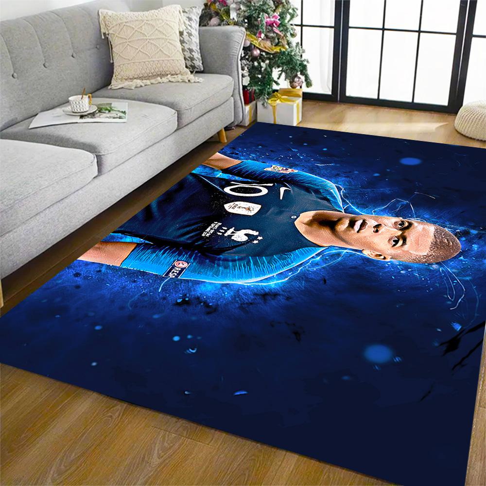 Mbappe Soccer Legend Floor Rug Office Rug Perfect for Study room Outdoor Living Rooms Decorate room Anti-slip Rug Decorate Offices