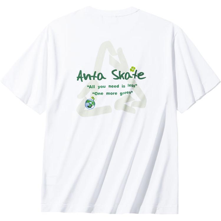 Anta Comfortable Breathable Loose Fit Printed Letter Crew Neck T-Shirt Unisex Tops Snow-White 172438109-1