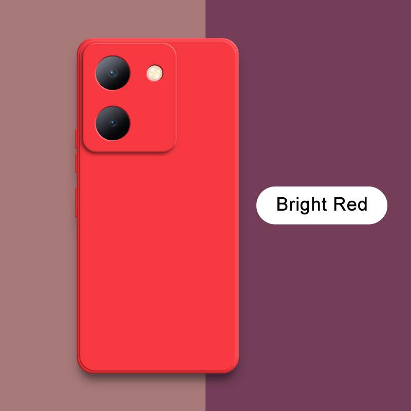 

Квадратный жидкий чехол для задней панели VIVO Y36 4G 5G 360 Мягкий силиконовый противоударный чехол для телефона VIVOY36 Модные аксессуары для корпуса VIVO Y36 5G ярко-красный