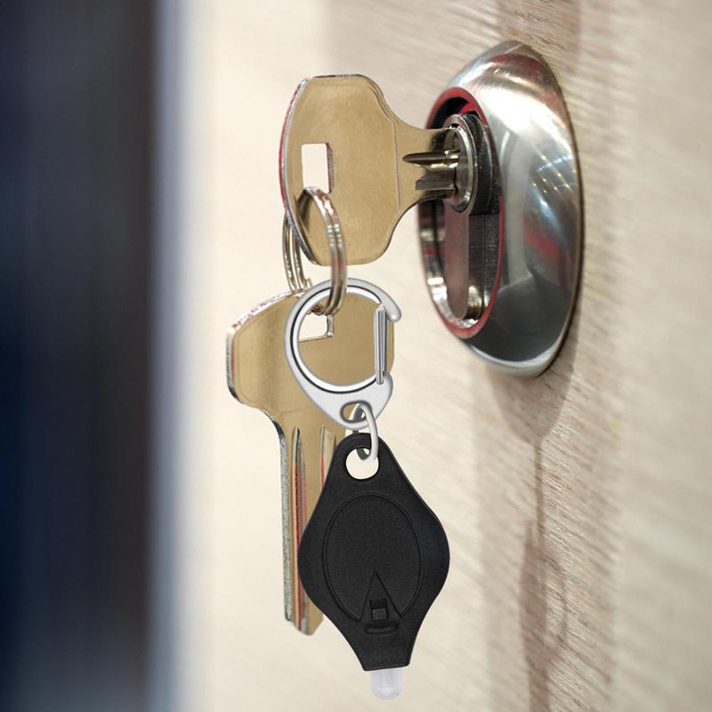 Mini LED Working Light Portable Pocket Flashlight USB Key Lamp With Duals Function Switchs Squeeze Button Keychain Flashlight