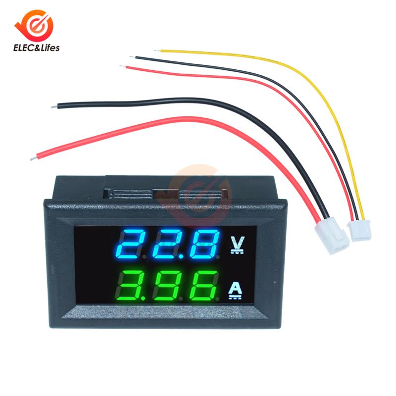 Mini Digital Car Voltmeter Ammeter DC 111V 11A 11A 111A LED Display Panel Amp Volt Voltage Current Meter Tester Detector