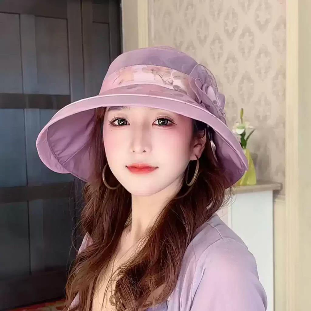 Summer middle-aged and elderly thin breathable light eaves sunscreen hat fisherman sun hat mother hat temperament sun hat