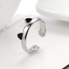 Pink Cute Cat Ear Ring For Women Cats Paw Embrace Tightly Opening Finger Rings Girl Ladies Party Birthday Jewelry Accessories