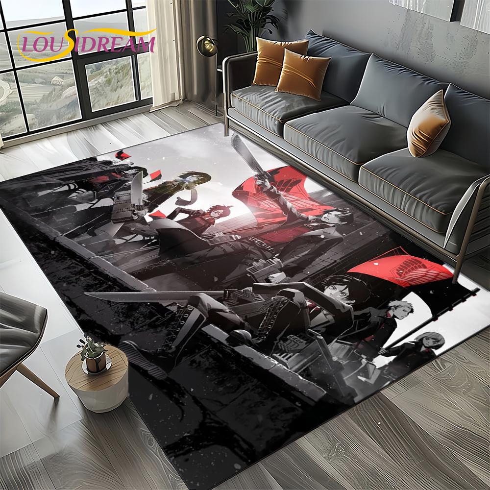 Attack on Titan Eren Anime Cartoon Carpet Rug for Bedroom Living Room Home Sofa Decoration,kids Play Decor Floor Mat Gift