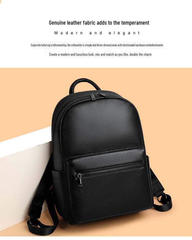 Premium Cowhide Leather Business Backpack: Unisex Design for Work, Travel, and Commuting