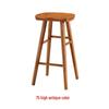 Nordic Swivel Bar Chair - Solid Wood, Simple Design, High-Leg Stool for Home