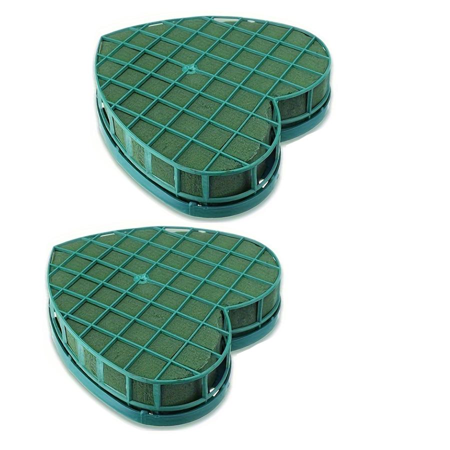 1 pz Blocchi di Spugna Floreale Grandi a Forma di Cuore Mattoni Floreali con Vassoio a Ventosa Spugna Verde per Fioristi Fango Floreale per Matrimoni Feste