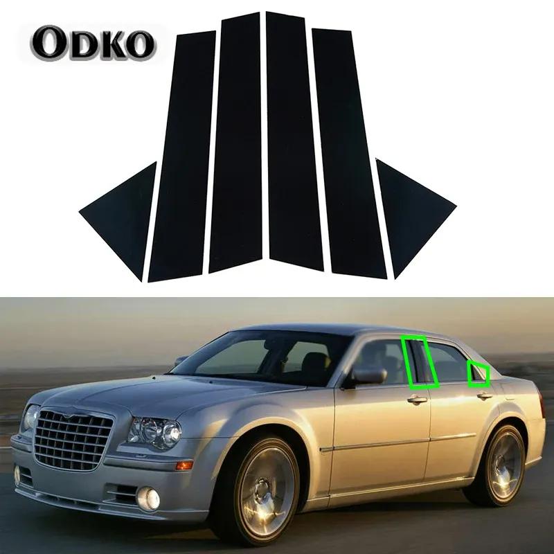6Pcs Car Window Pillar Posts Trims Cover Sticker Exterior Parts for Chrysler 300/300C/Dodge Magnum 2005 2006 2007 2008 2009 2010