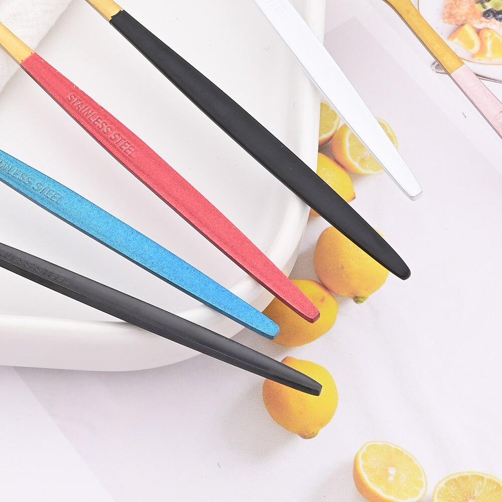 6Pcs Mini Fork Set For Fruit Cake Snack Stainless Steel Tea Fruit Fork Set Dessert Fork White Gold Small Salad Fork Dinnerware