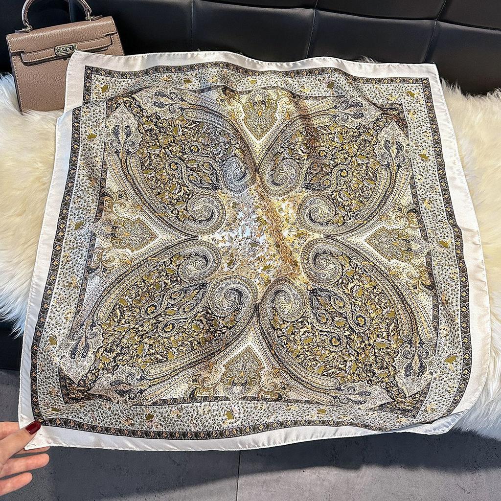 Spring And Autumn Silk Scarf Women'S Ribbon Headgear Hair Accessories Flowers Cashew Nut Flowers Versatile Temperament Advanced