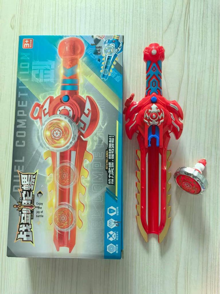 Night Market Luminous Spinning Top Sword - Traditional Battle Burst Toy for Boys