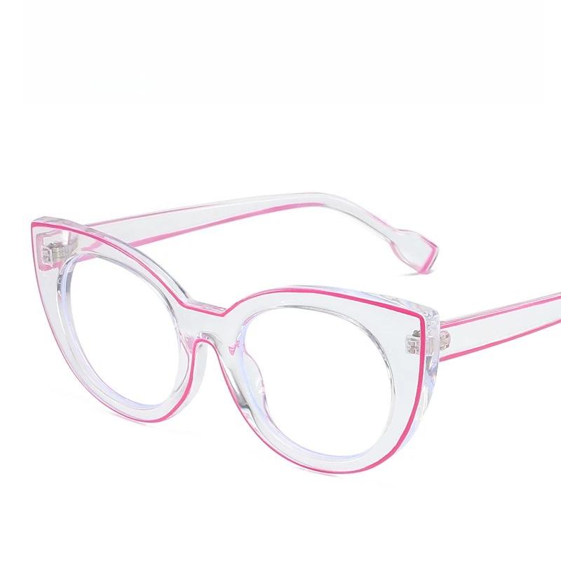 

Men s Women s Fashion New Anti-blue Light Flat Glasses Stylish Design Optical Glasses Cat s Eye Full Rim Popular Eyeglasses as picture