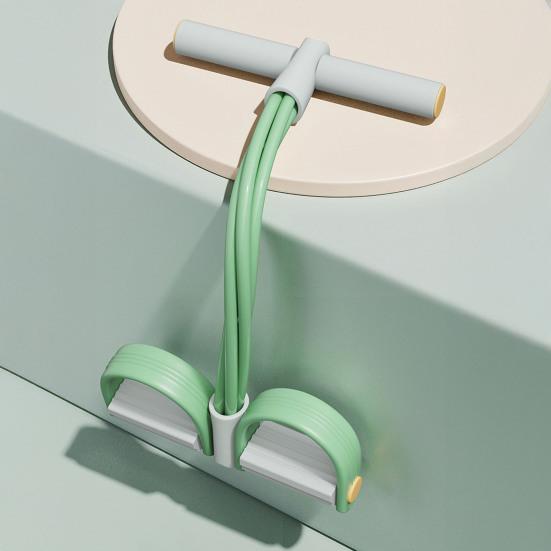 Extensor de gleznă cu pedale cu 6 tuburi, bandă de rezistență Figura 8, elastic pentru yoga, coardă de tragere pentru abdomene cu mâner, bărbați femei, tensioner cu pedale, aparat de exerciții, echipament de antrenament