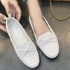 Doudou shoes women's non-slip spring and summer new flat-soled single shoes soft sole one pedal pregnant women comfortable mother white nurse shoes