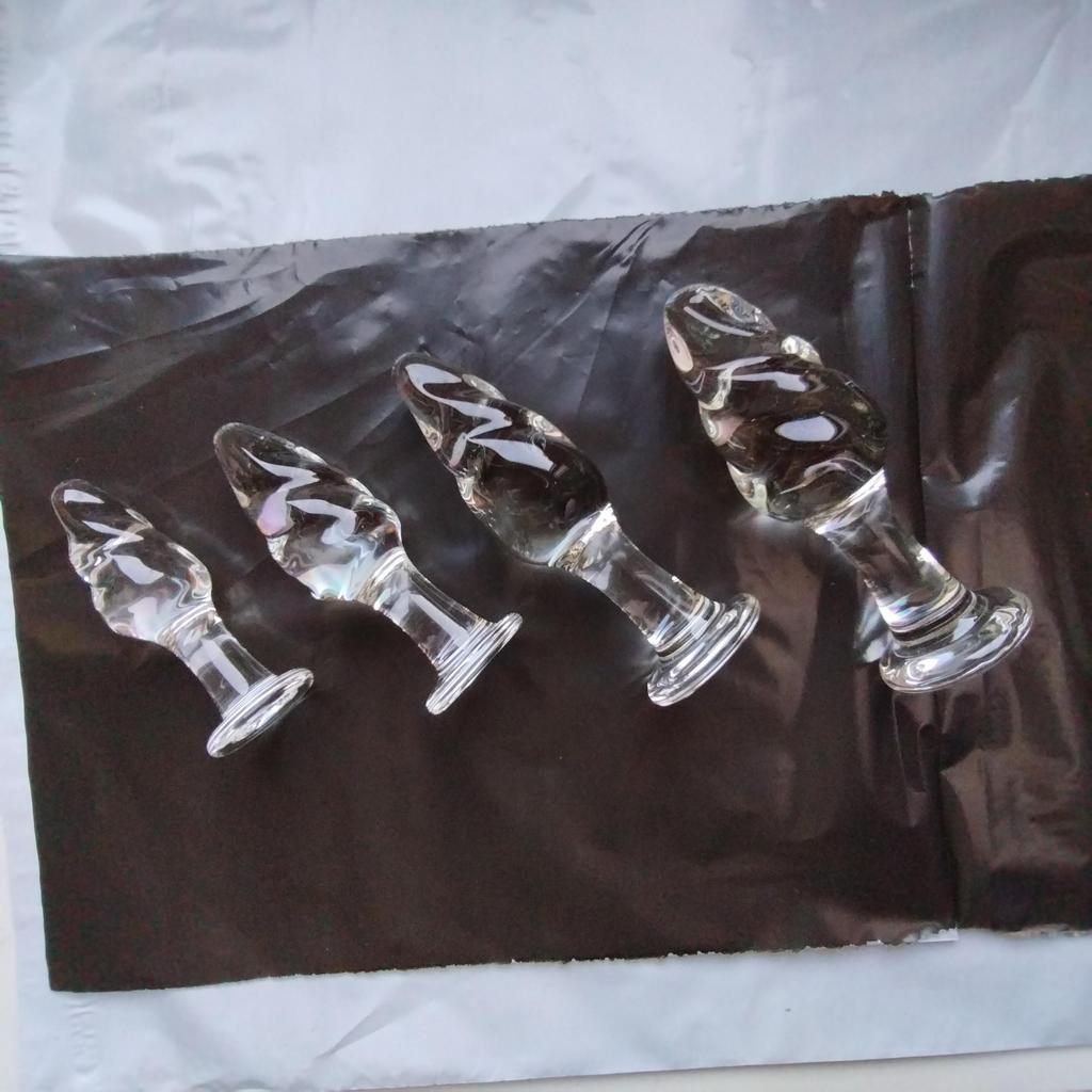 VaHppy Glass Anal Plugs Sex Toys For Gay Girl Backdoor Masturbator Spiral Twisted Threaded Transparent Adult Products SM BDSM