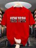 Summer Unisexs  Pure Cotton Casual Loose Plus Size New York City Printed Sports Comfortable Round Neck Short Sleeved Tshirt