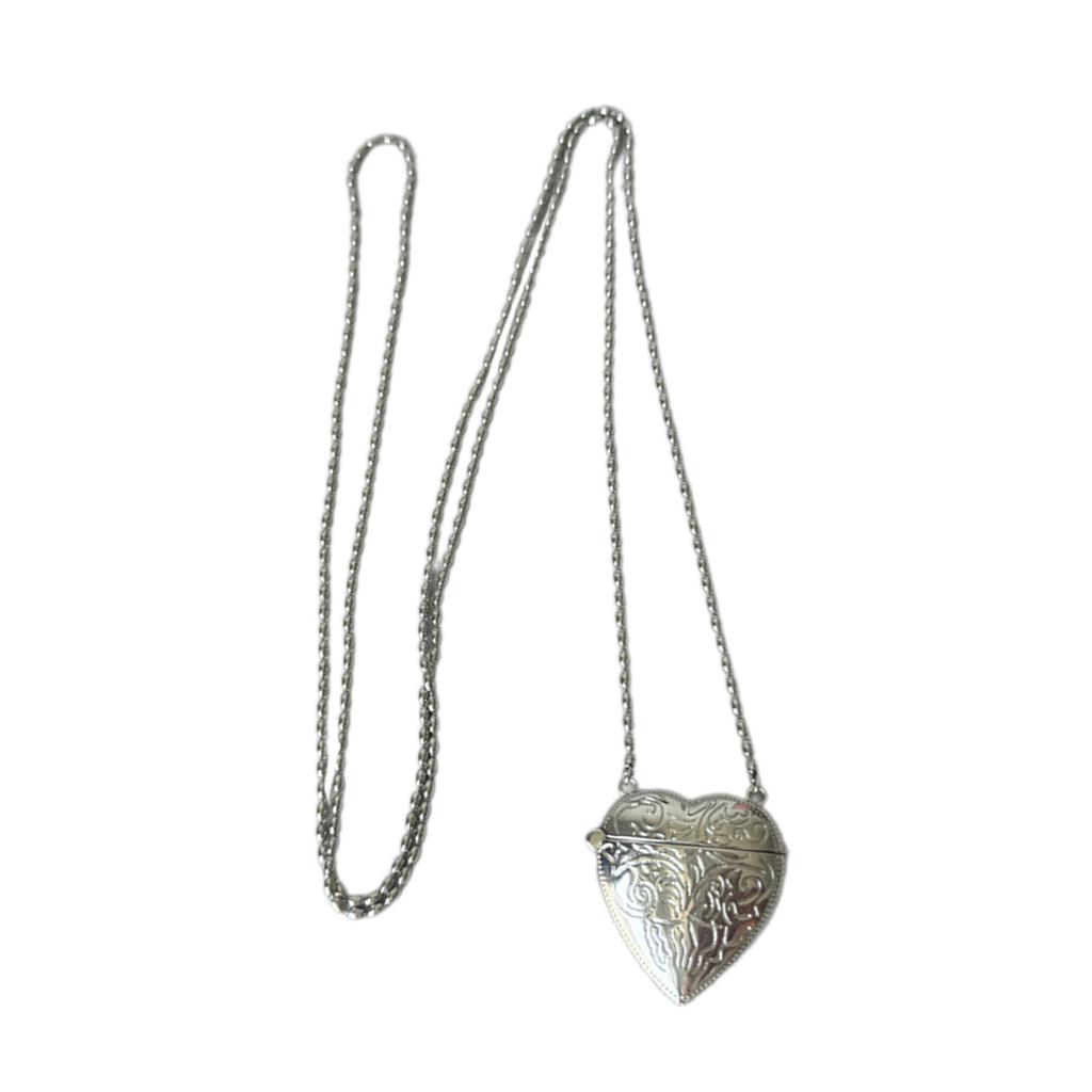 Lange Kette Herz Umhängetasche Halskette Einzigartige Geprägte Blumen Halskette Verstellbare Länge Bankett Choker Schmucka