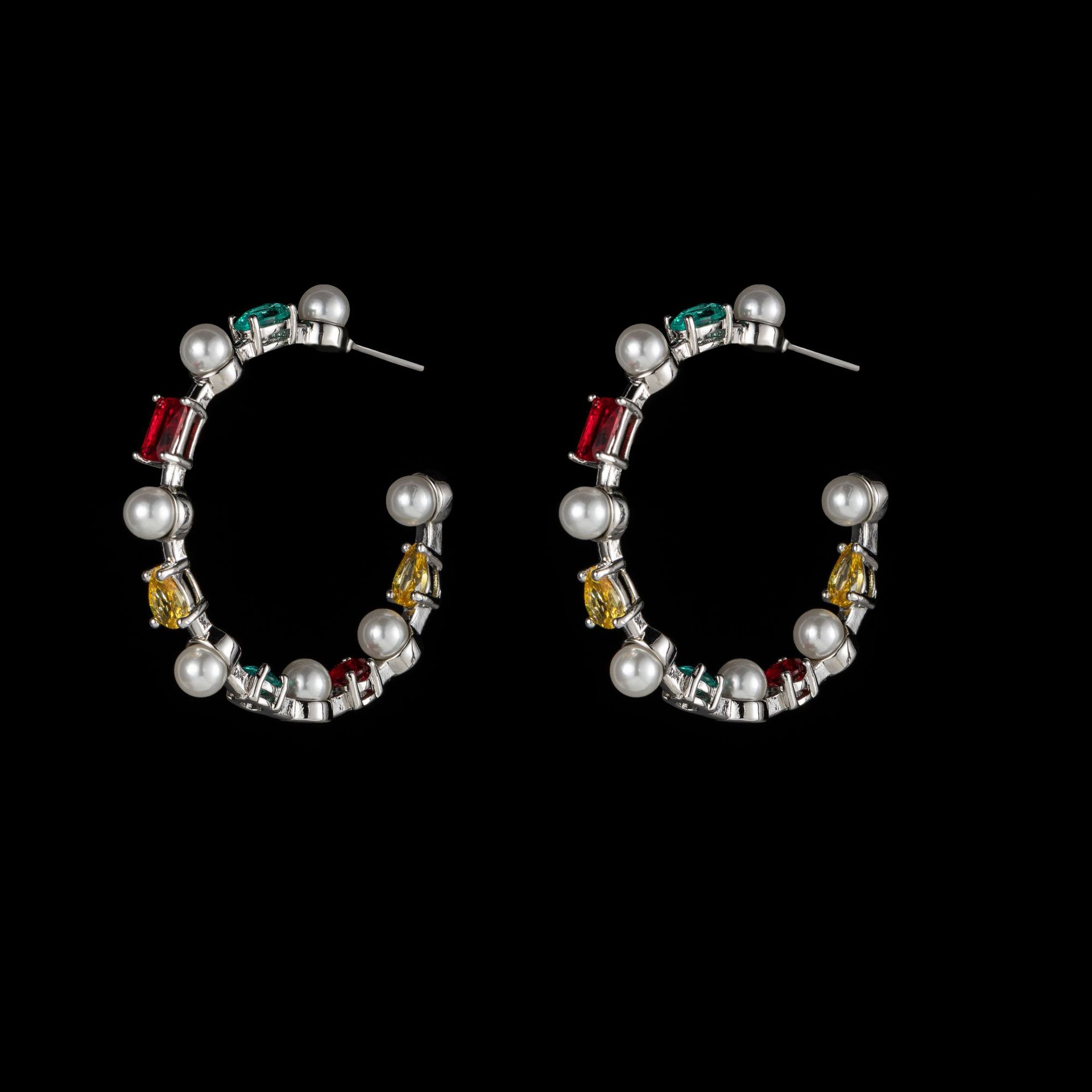 

Серьги с цветным хрустальным жемчугом Новые серьги с искусственным жемчугом и бусинами, цветные драгоценные микс-серьги Серьги с барочным жемчугом