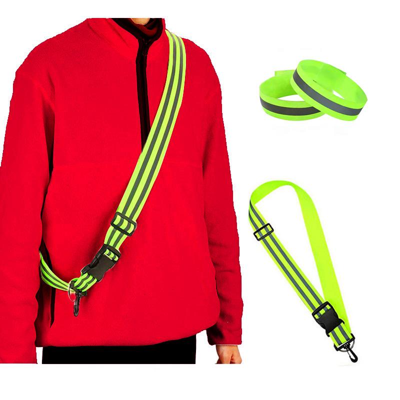 Adjustable Non-slip High Visibility Reflective Sports Strap for Night Running and Cycling