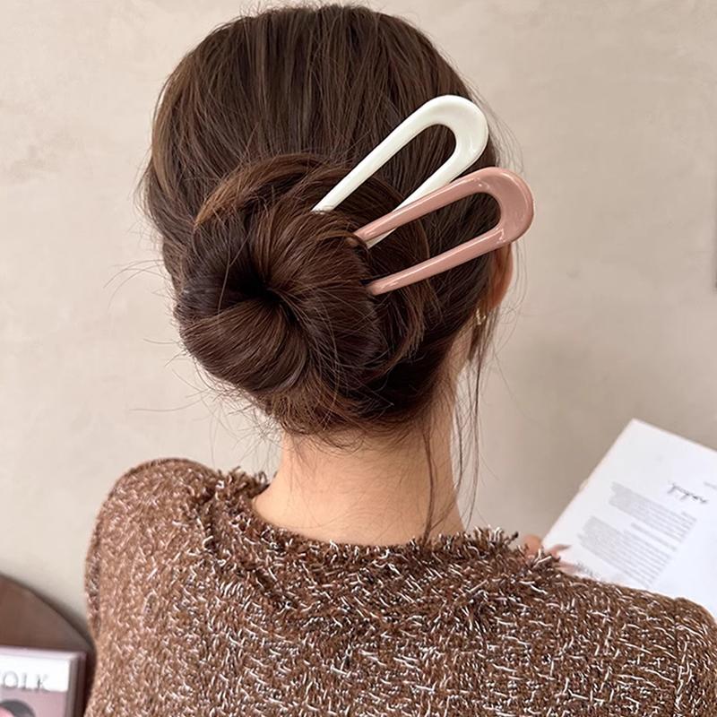 New U-Shaped Hair Fork New Hair Accessory Resin Hair Sticks Creative Design Hair Styling Tools Women Gifts