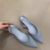 Spitze Quadratische Niedrige Absätze Damen Sandalen Elegante Slingbacks Bankett Party Mules