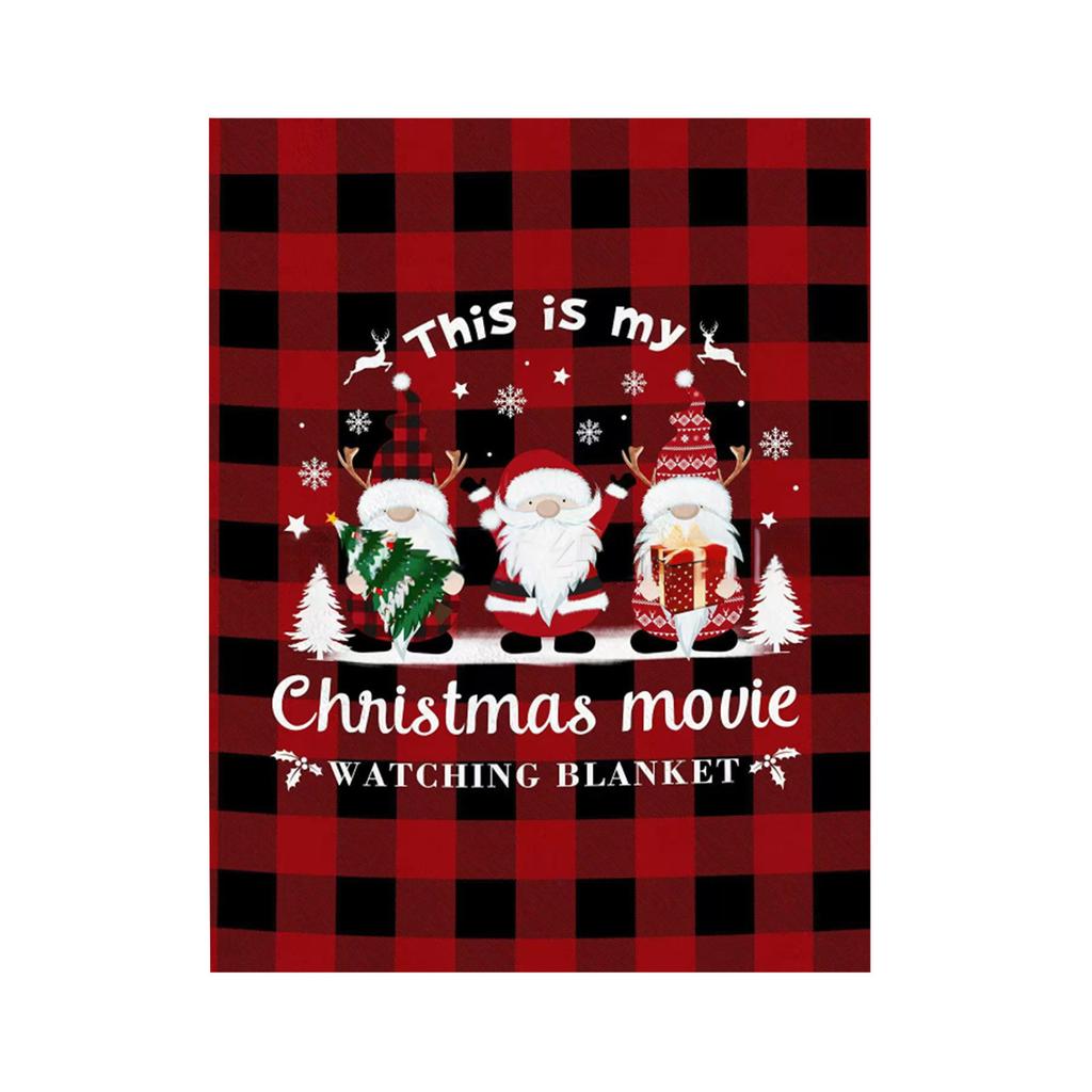 Christmas Blanket Red And Black Plaid Dwarf Christmas Blanket, Flannel Plush Comfortable Soft Warm Bed Blanket Suitable For Living Room, Sofa, Bedroom