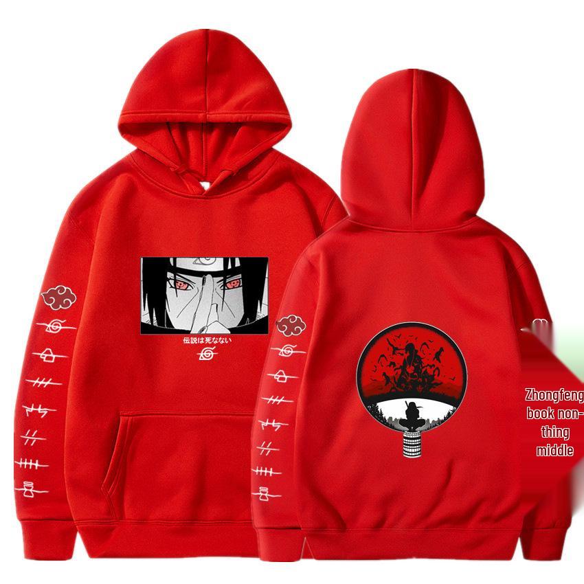 2024 Naruto Anime Men's Trendy Fleece Hooded Sweatshirt - Spring/Autumn Casual Long Sleeve