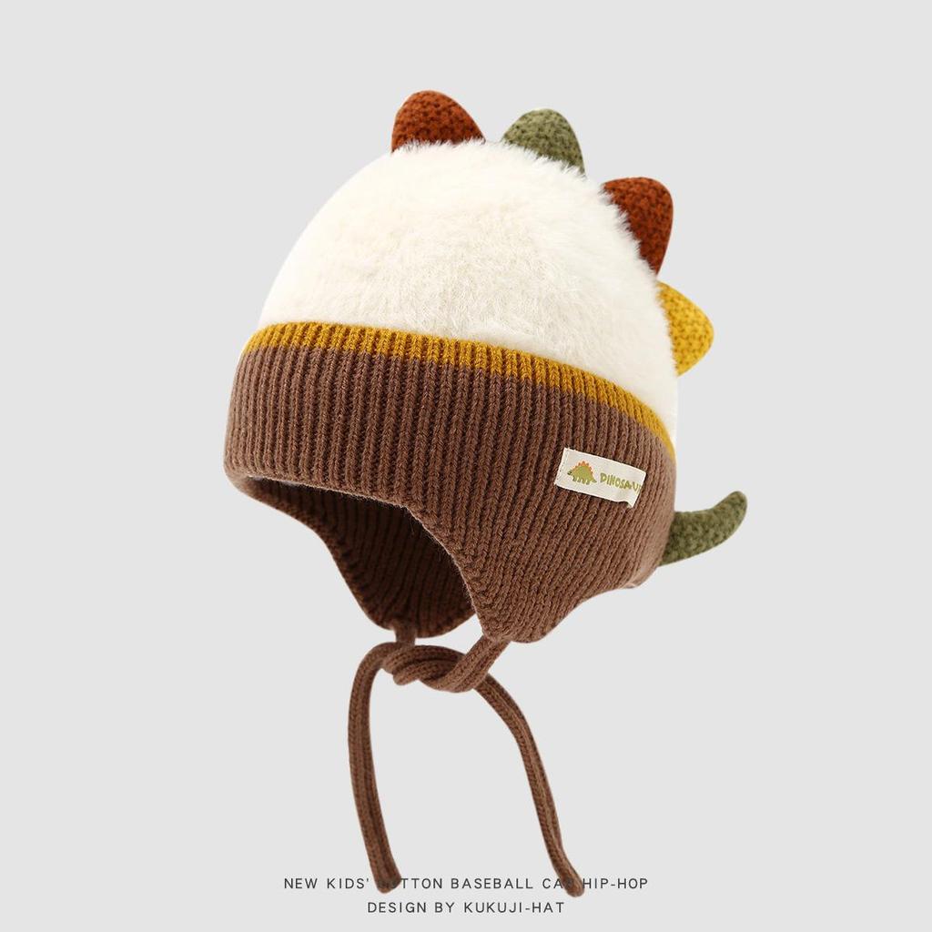 Dinosaur Knitted Winter Wool Hat: Warm, Cute & Colorful Ear Protection for Infants & Toddlers