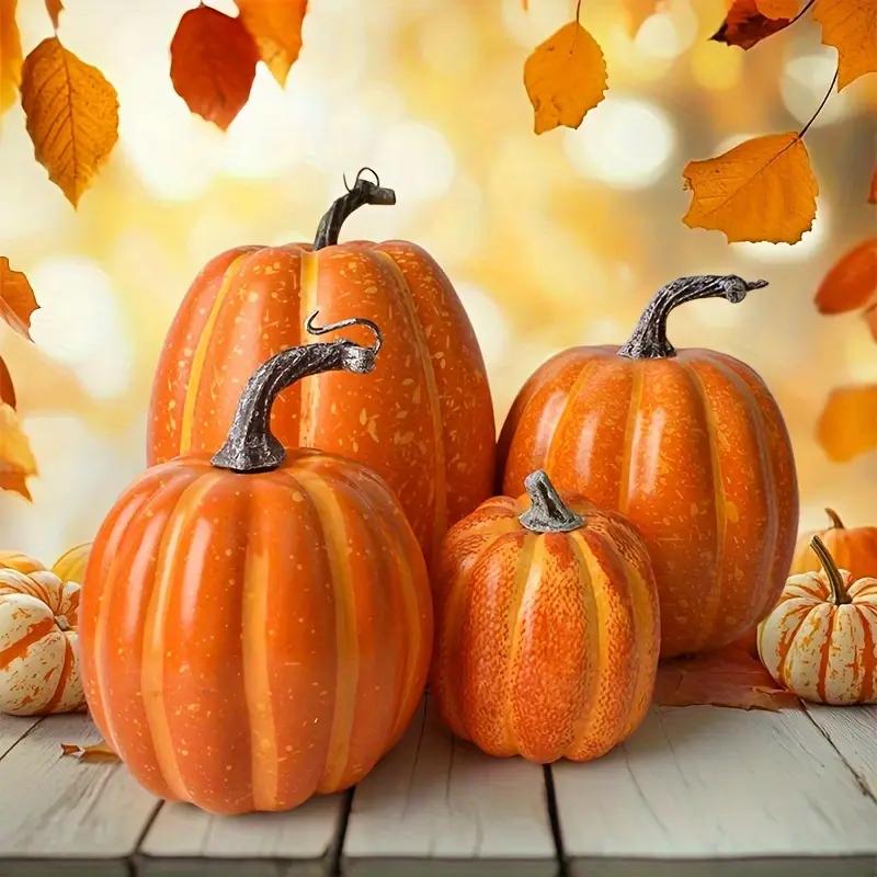 Halloween Artificial Pumpkin Model Simulated Pumpkin Decoration Garden Yard Table Halloween Party Thanksgiving Home Decor