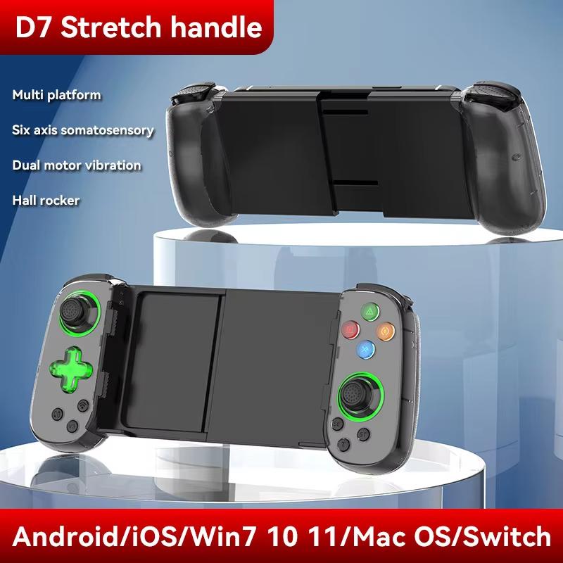 D7 Wireless Gamepad Stretching Extendable Gaming Controller BT Handle Pad for Phone Android Gamepad Game Accessoires чёрный