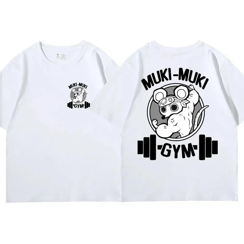 Футболки с принтом аниме «Убийца демонов Удзуи Тенген» унисекс, забавные мышки-ниндзя Муки Муки, спортивная футболка, мускулистая мышь, футболка большого размера XXL