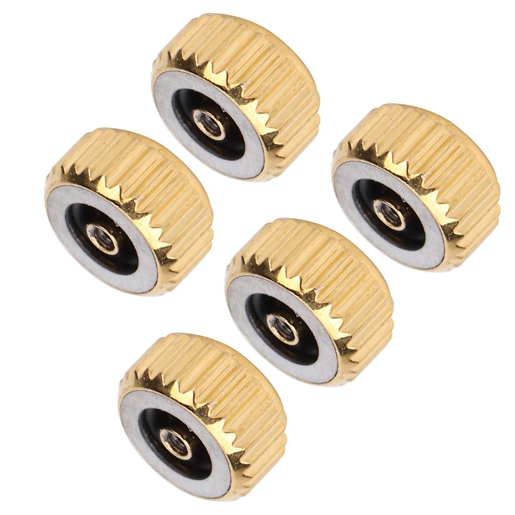 5pcs Steel Watch Crown Watch Head Repairing Parts Replacement Accessories Set Gold5.5mm   0.22in