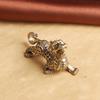 Pure Brass Money Qilin Keychain Pendant Wealth-Attracting Lucky Beast Pendant Handheld Old Bronze Wholesale
