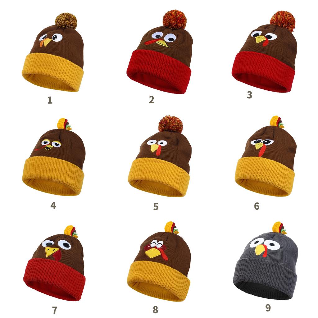 Thanksgiving Turkey Knit Hats for Costume Party and Holiday Fun Knit Caps Festive Turkey for Thanksgiving Celebration