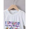 European sizes Girls Summer Short-Sleeve T-Shirt with The Print Shining for 100 Days at School