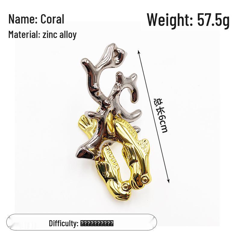 Zinc Alloy Kongming Puzzle Lock: Disentanglement Ring Educational Toy