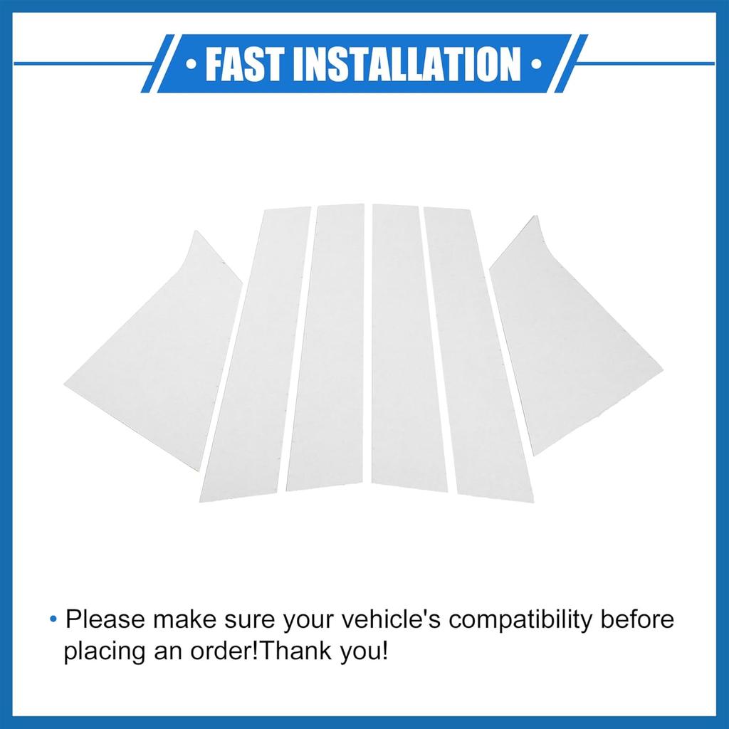6 Pcs Pillar Posts Door Window Trim Cover Compatible for Chevrolet Malibu 2016-2021, Durable Plastic Black Anti Scratch Stickers Door Pillar Moldings