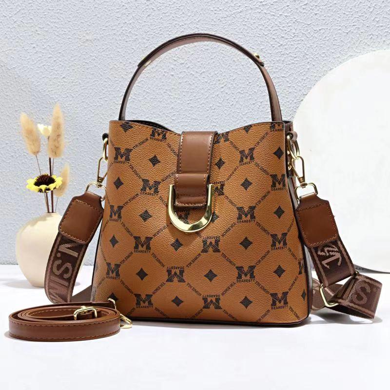 Women's Top Handle Bucket Bag  Single Shoulder Strap  Chic and Elegant