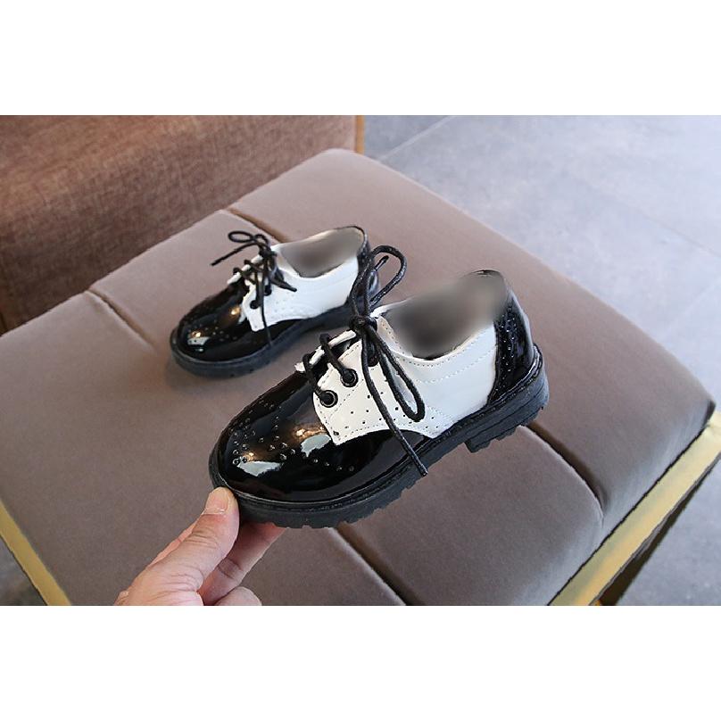 New children's leather shoes, student performance shoes, lace-up fashion girls' patent leather single shoes, children's shoes, boys' leather shoes