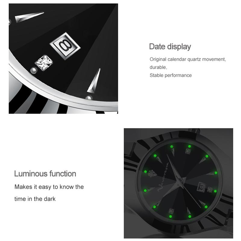 VA VA VOOM Ladies Quartz Watches Bracelet Watch For Women Business Casual Fashion Pointer Watch Wristwatches Bracelet Set Black Silver