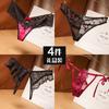 4 Gift Boxes of Sexy Lace Panties for Women's Ultra-thin, Seamless Low-waist Sexual Confusion Mesh Transparent Women's Thong T-pants