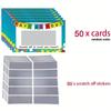 50Pcs Scratch-Off Cards Game Prizes for Classroom Students School Recognition Rewards