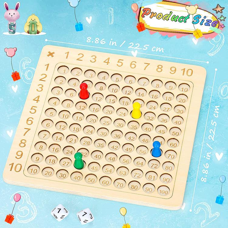 Hersteller Individuelles Hölzernes Montessori Multiplikationsbrett Spiel Tischspiel für Kinder Lernen