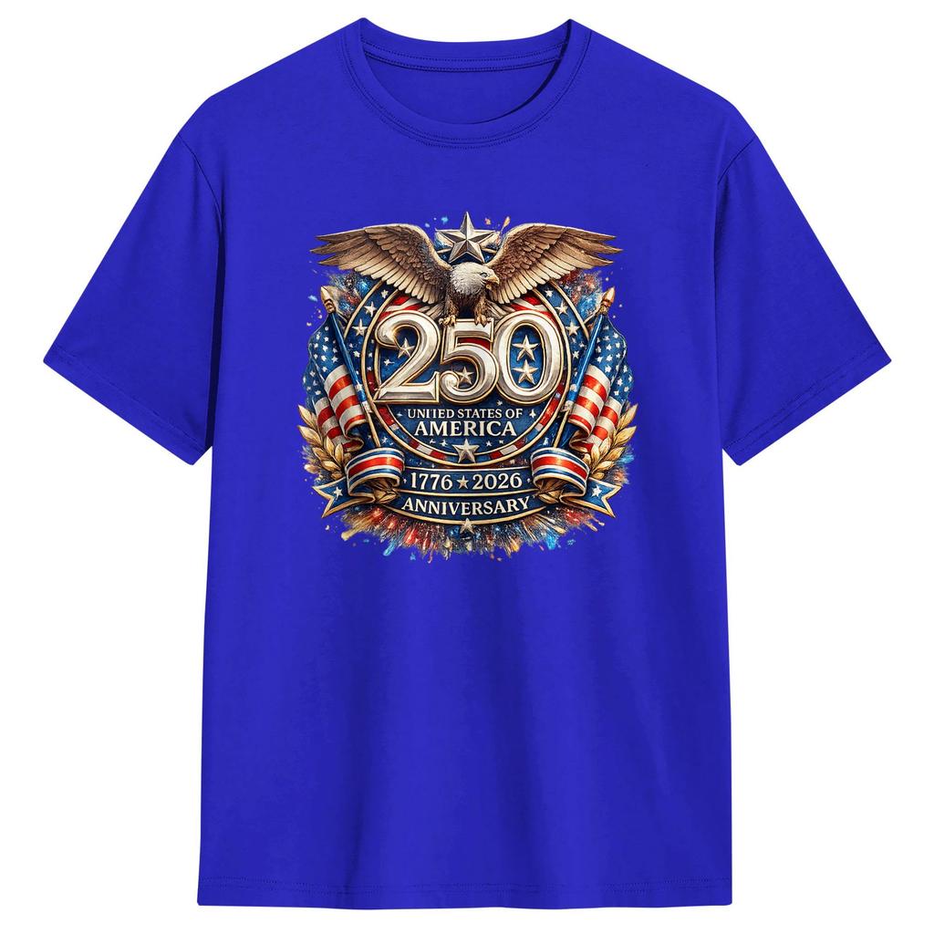 Vintage Th Anniversary Eagle Independence Years of Freedom TShirt Unisex Cotton T Shirts Short Sleeve Tees Plus Size Tops
