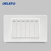 DELEFU Italian Standard White 118 Type Wall Switch Socket with USB + TYPE-C Socket Is Suitable for Hotels and Households.