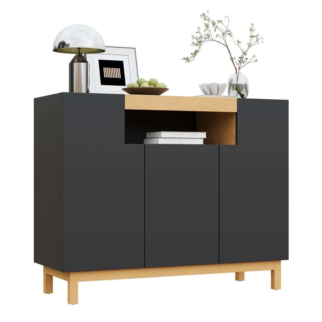 Sideboard, Three Doors, Suitable for Living and Dining Room, Multifunctional Storage Furniture.