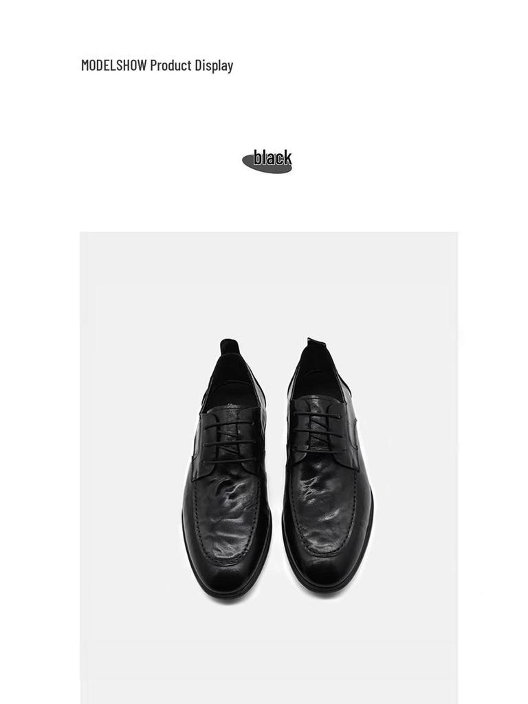 Men's English Style Pointed Toe Leather Shoes - Autumn/Winter Fashion, Soft Sole, Genuine Leather, Business Formal & Trendy.