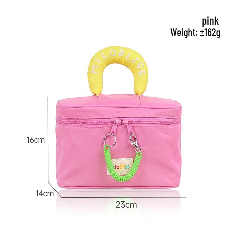 High-Capacity Cute Contrast Color Waterproof Cosmetic Bag for Women
