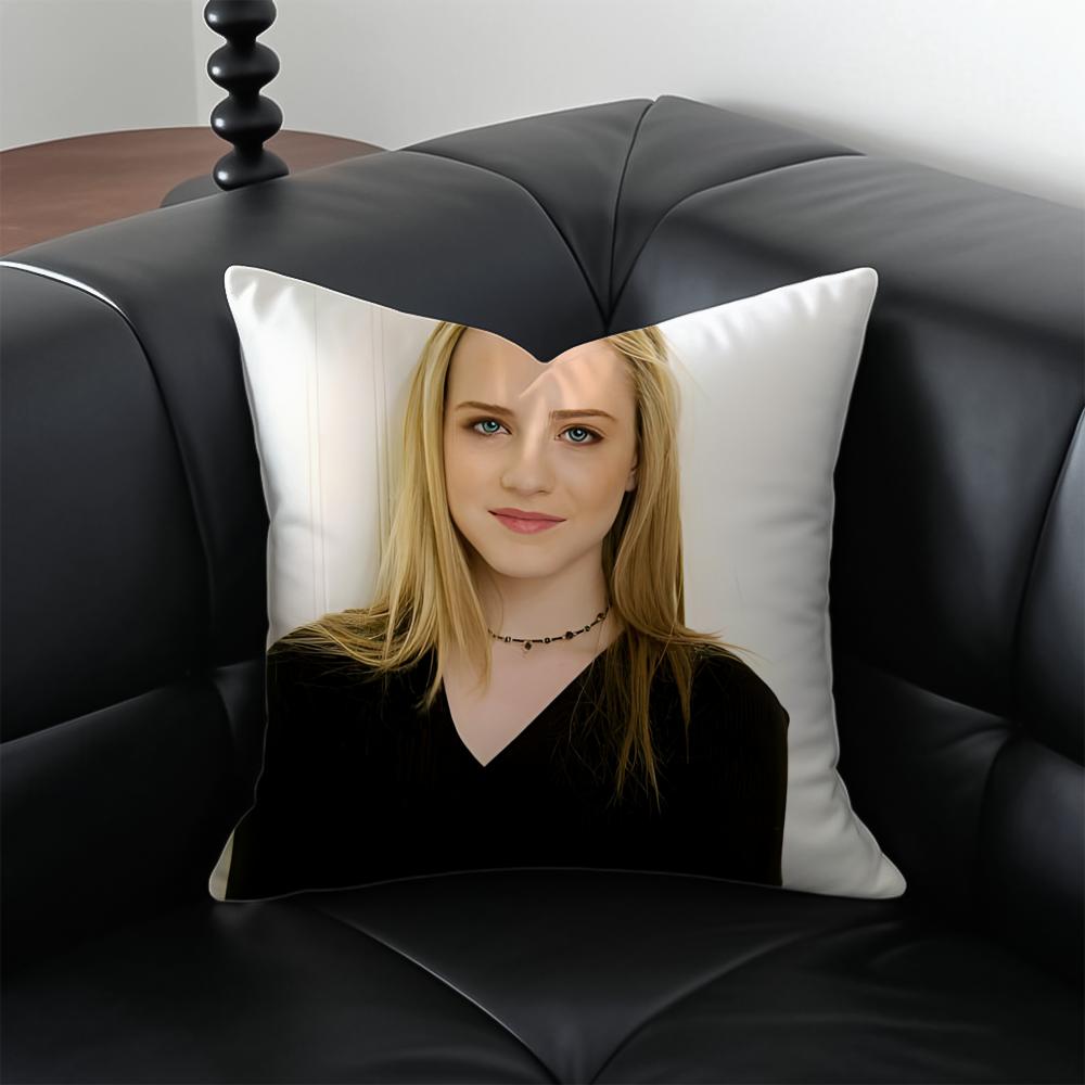 E-Evan Rachel Wood Hollywood Star Cushion Cover Pillow Case Anti-Dustmite Invisible Zipper Silky Plush Cushion