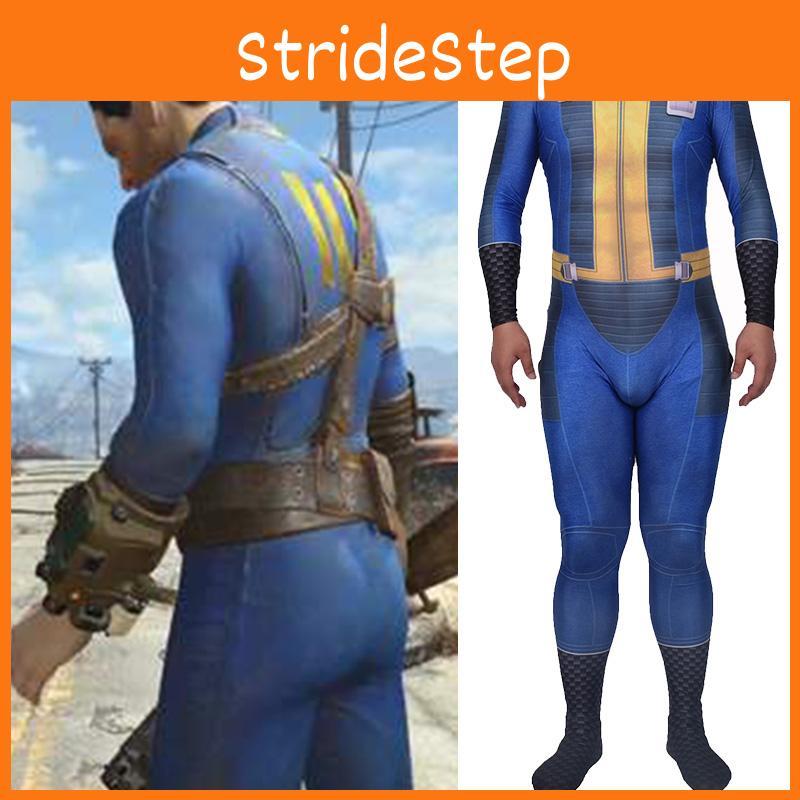 Authentisches Fallout 4 Überlebender Cosplay für Nate Vault 111 Jumpsuit Bodysuit für Halloween